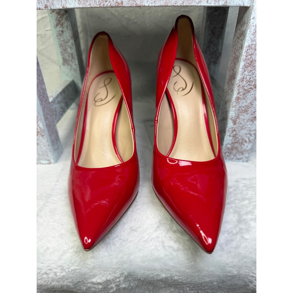 Sam Edelman Antonia Pointed Toe Pump Womens 9M Red Patent Stiletto Heel - Picture 6 of 13
